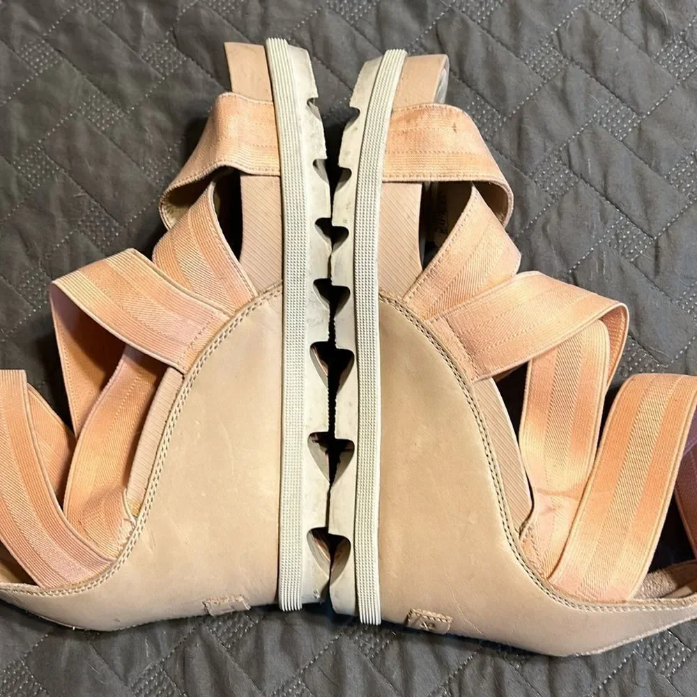 Sorel Leather Joanie II Platform Wedge Sandals 9